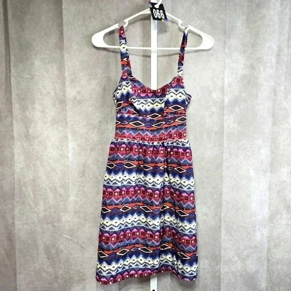 Delia's Floral Printโ Short Overall Flare Y2K Vintage Button Strap Dress Small